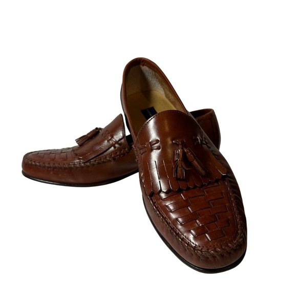 Giorgio Brutini Other - Giorgio Brutini Brown Leather Kiltie Tassel Basket Weave Men's Loafer Size 10M
